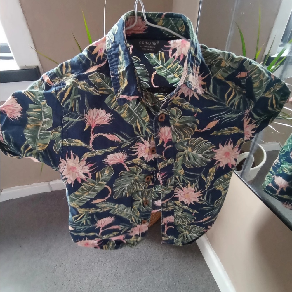 Primark Navy Floral Button-Up Shirt
